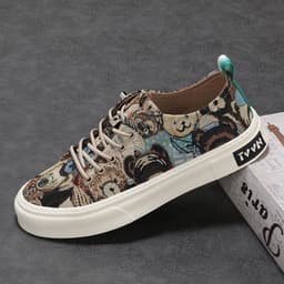 image-Summer Breathable Cloth Shoes Low-top Men's Casual Canvas Shoes Front Lace-up