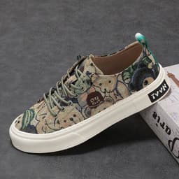 image-Summer Breathable Cloth Shoes Low-top Men's Casual Canvas Shoes Front Lace-up