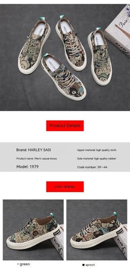 image-Summer Breathable Cloth Shoes Low-top Men's Casual Canvas Shoes Front Lace-up
