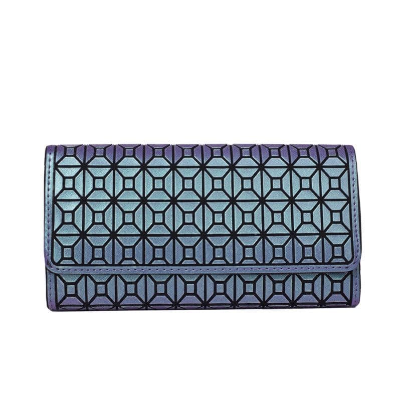 image-Geometric Rhombus Silicone Long Tri-fold Mobile Phone Wallet