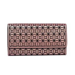 image-Geometric Rhombus Silicone Long Tri-fold Mobile Phone Wallet