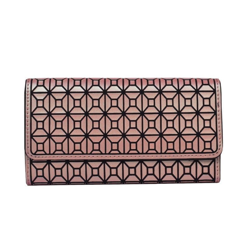 image-Geometric Rhombus Silicone Long Tri-fold Mobile Phone Wallet