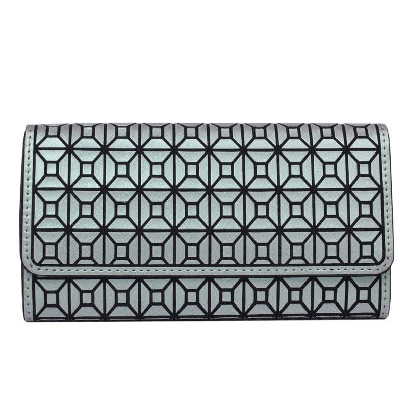 image-Geometric Rhombus Silicone Long Tri-fold Mobile Phone Wallet