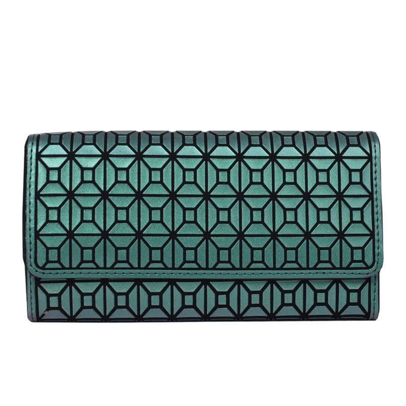 image-Geometric Rhombus Silicone Long Tri-fold Mobile Phone Wallet