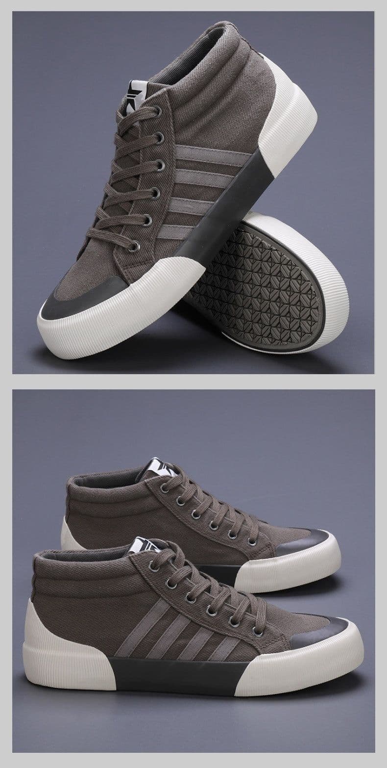 image-Men's High-top Canvas Shoes Korean Style All-matching