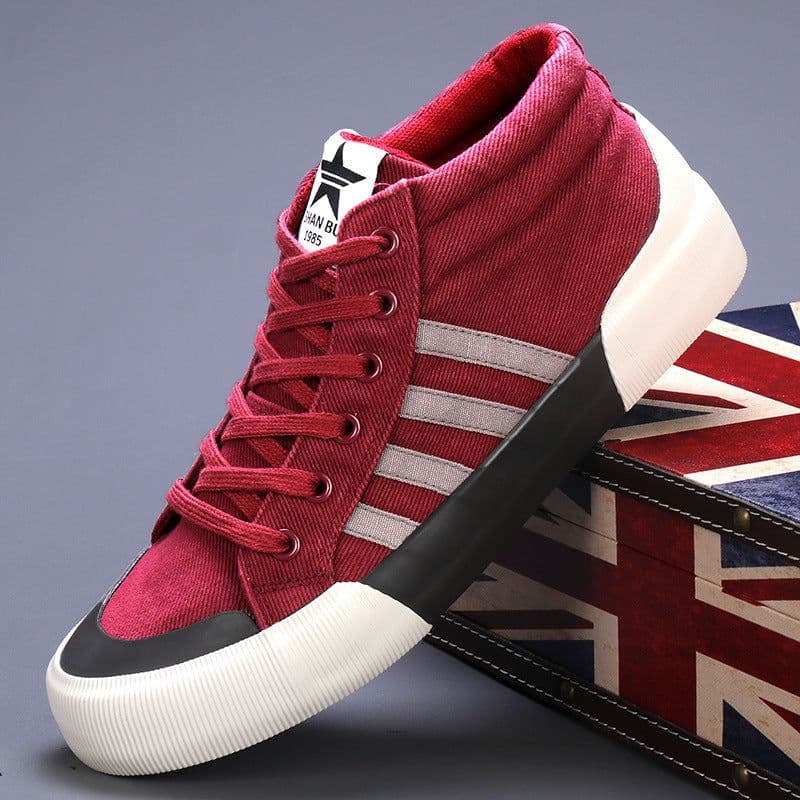image-Men's High-top Canvas Shoes Korean Style All-matching