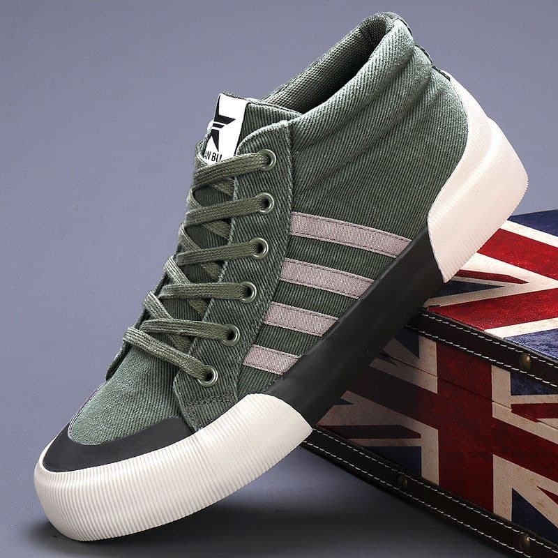 image-Men's High-top Canvas Shoes Korean Style All-matching