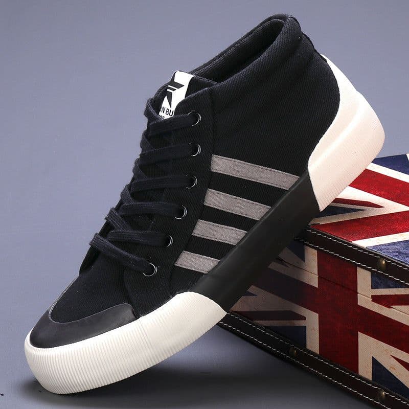 image-Men's High-top Canvas Shoes Korean Style All-matching