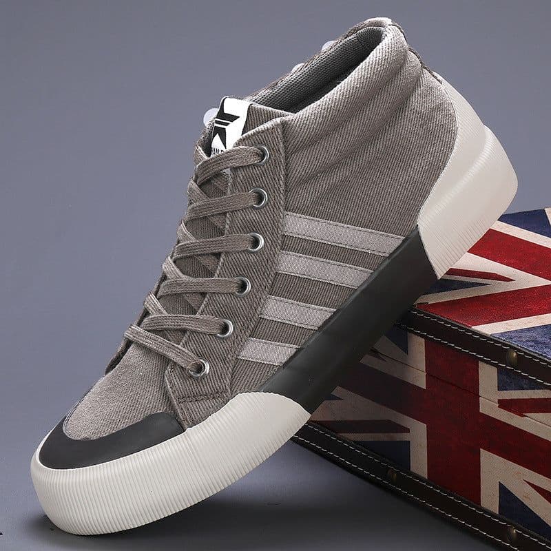 image-Men's High-top Canvas Shoes Korean Style All-matching