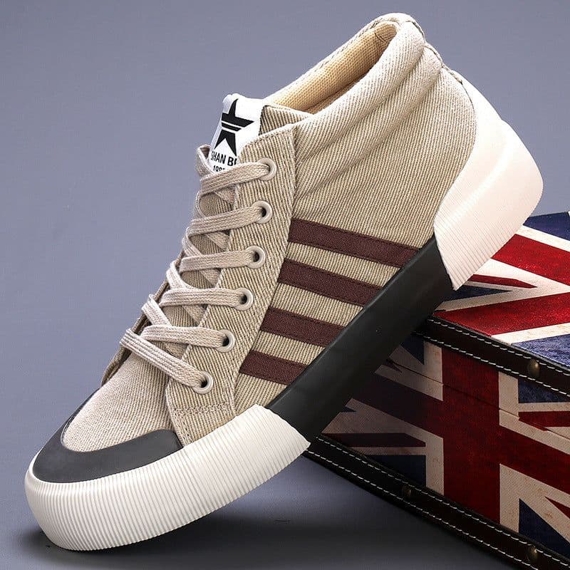 image-Men's High-top Canvas Shoes Korean Style All-matching