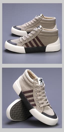 image-Men's High-top Canvas Shoes Korean Style All-matching