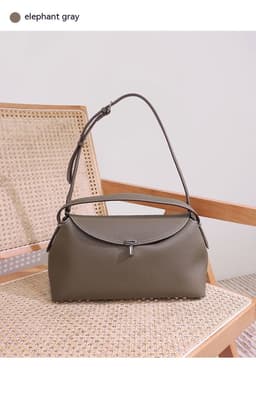 image-Fashion Cattlehide Leather One Shoulder Commuter Women's Bag