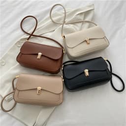 image-One Shoulder Solid Color Simple Bag Women