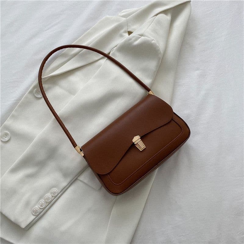 image-One Shoulder Solid Color Simple Bag Women