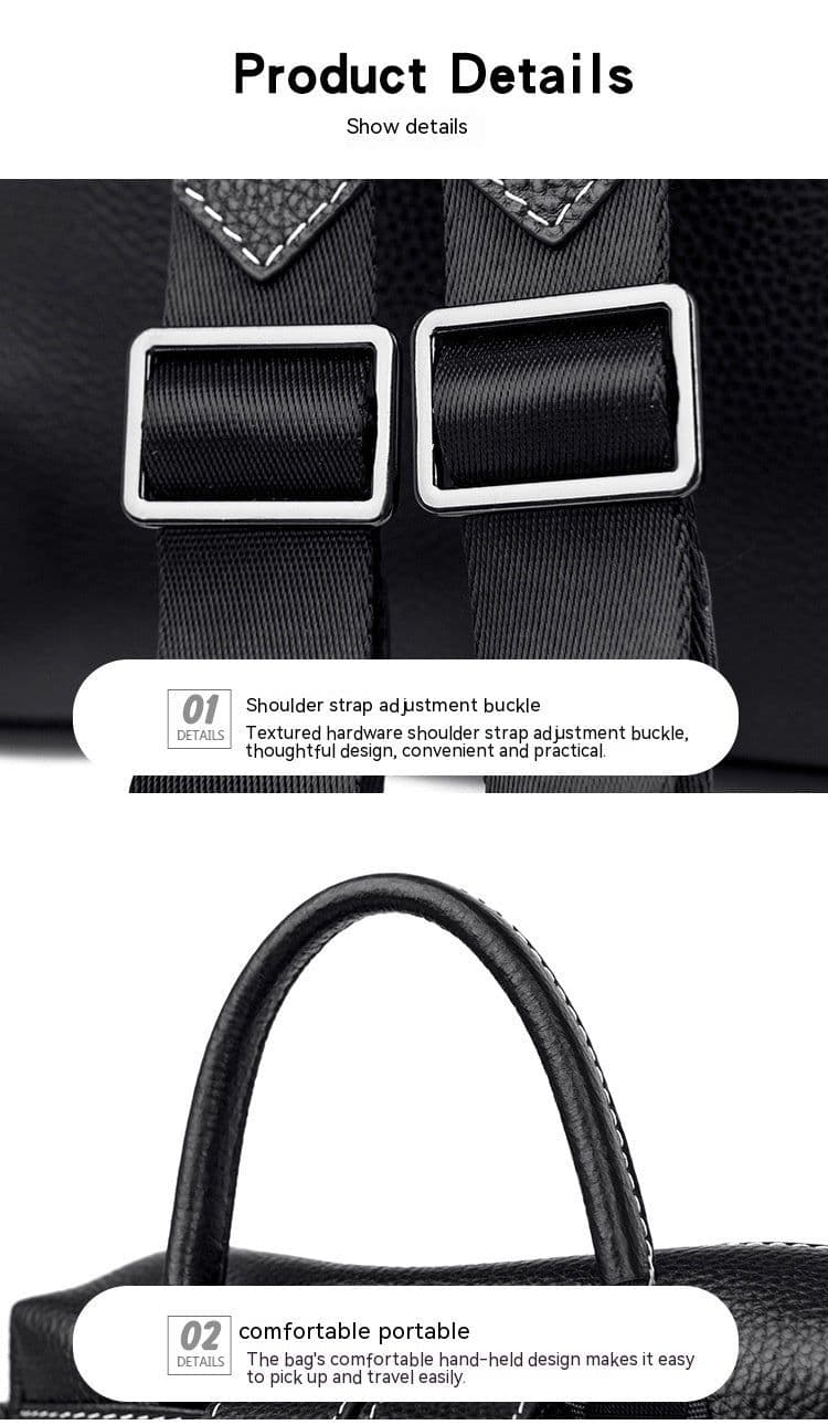 image-Fashion Ladies Backpack Simple Casual Leather Large Capacity