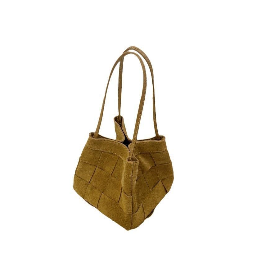 image-Women's Autumn And Winter Cowhide Vintage Weave Portable Shoulder Bag