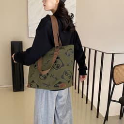 image-Cute Panda Canvas Bag Female Cartoon Casual Shoulder