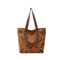 image-Cute Panda Canvas Bag Female Cartoon Casual Shoulder