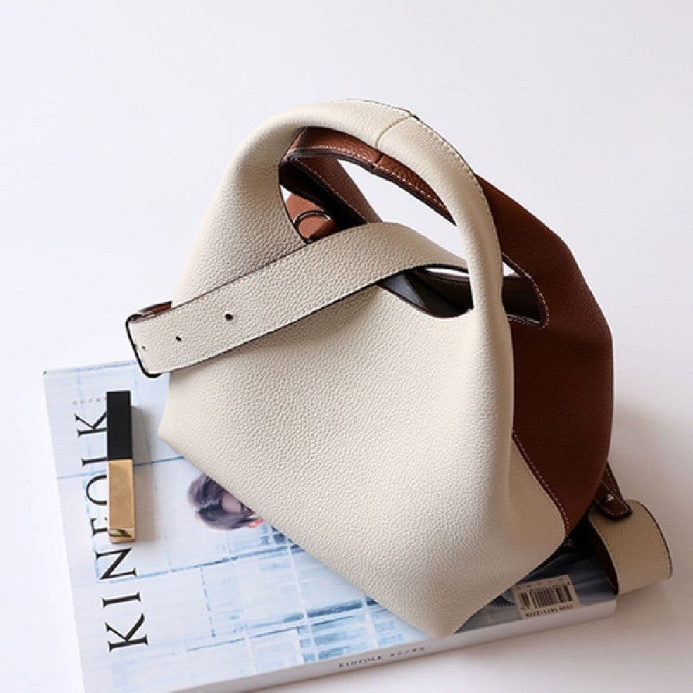 image-Versatile Handheld Women's Crossbody Shoulder Color Block Bucket Bag