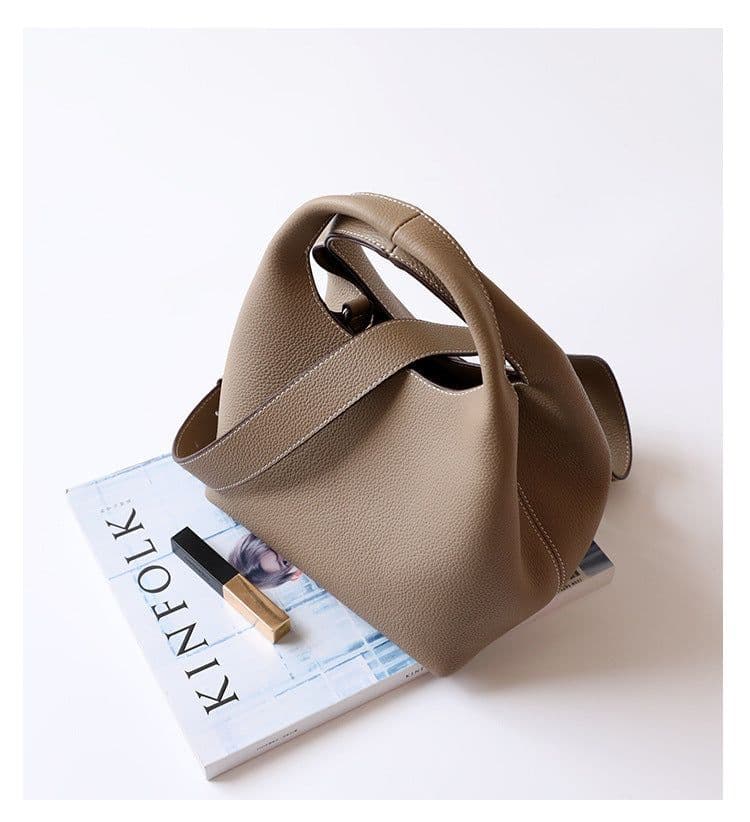 image-Versatile Handheld Women's Crossbody Shoulder Color Block Bucket Bag