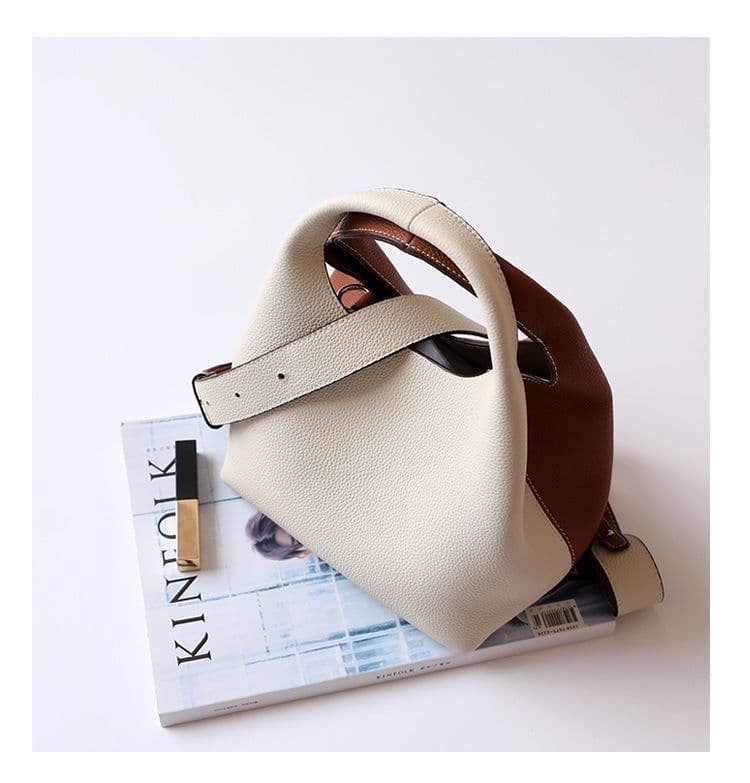 image-Versatile Handheld Women's Crossbody Shoulder Color Block Bucket Bag