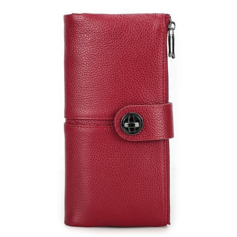 image-Long Buckle Cowhide Wallet