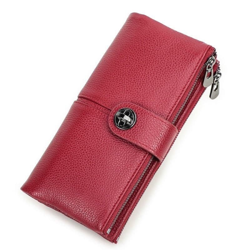 image-Long Buckle Cowhide Wallet