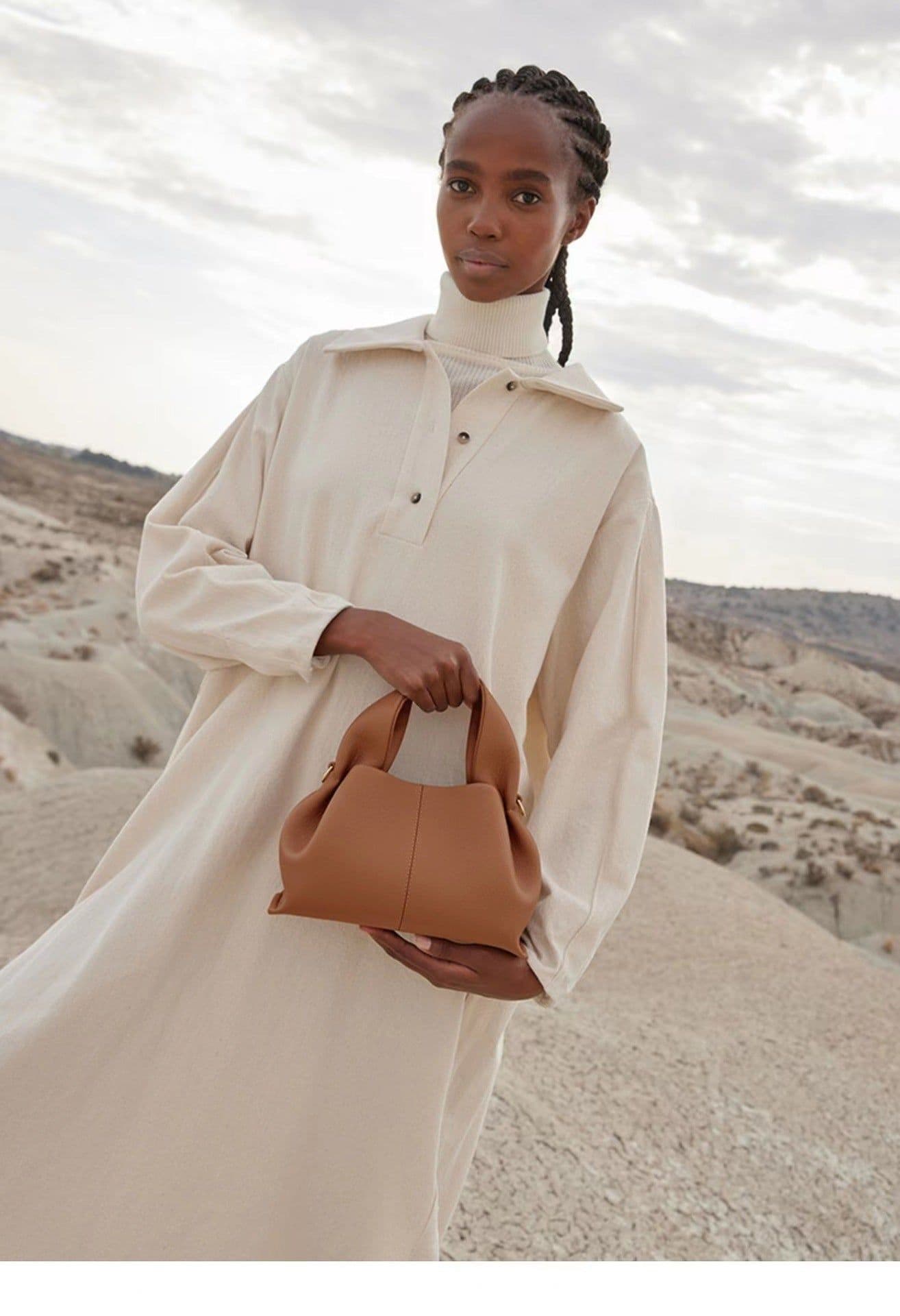 image-Cloud Shoulder Crossbody Underarm Bag Niche Poleno Leather Bag