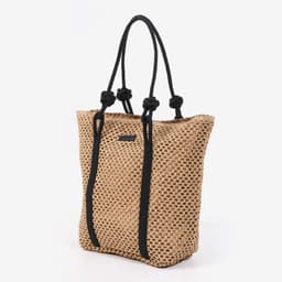 image-Simple Large Capacity One Shoulder Hollow Out Woven Bag