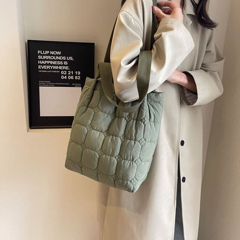 image-Women's Cotton-padded Fashionable Simple Handbag