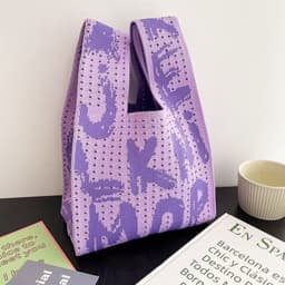 image-Women's Fashionable Large-capacity Striped Portable Storage Bag