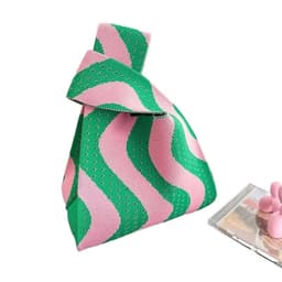 image-Women's Fashionable Large-capacity Striped Portable Storage Bag