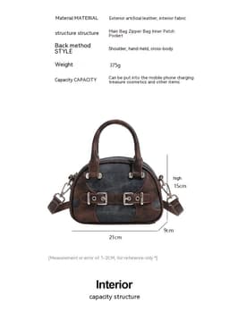 image-New Niche Classic Retro High-grade Boston Portable Shoulder Crossbody Fashion Pillow Bag