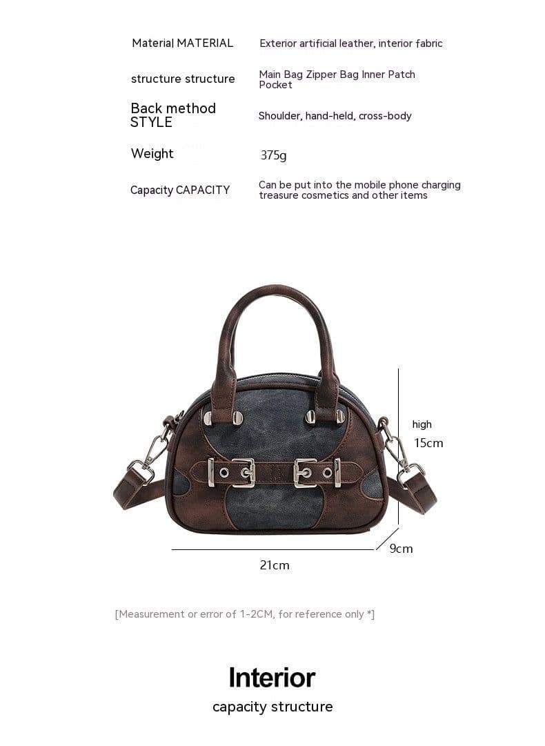 image-New Niche Classic Retro High-grade Boston Portable Shoulder Crossbody Fashion Pillow Bag