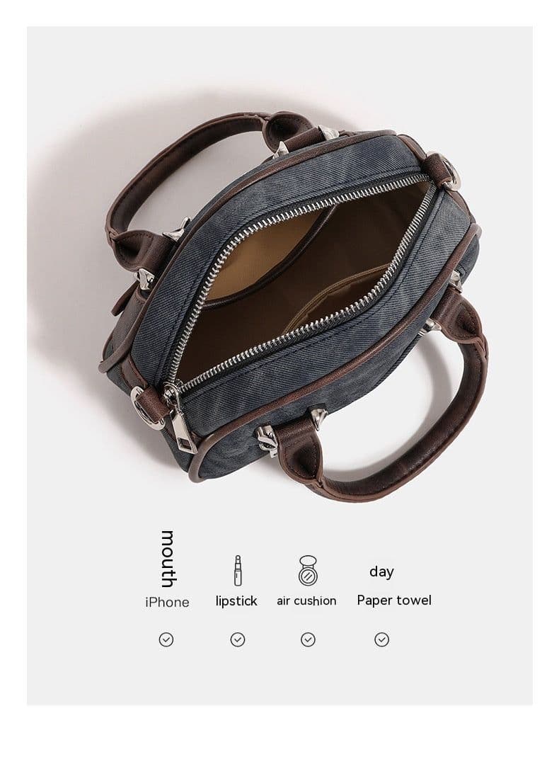 image-New Niche Classic Retro High-grade Boston Portable Shoulder Crossbody Fashion Pillow Bag