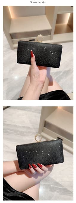 image-Fashion Rhinestone Ring Shiny Wallet
