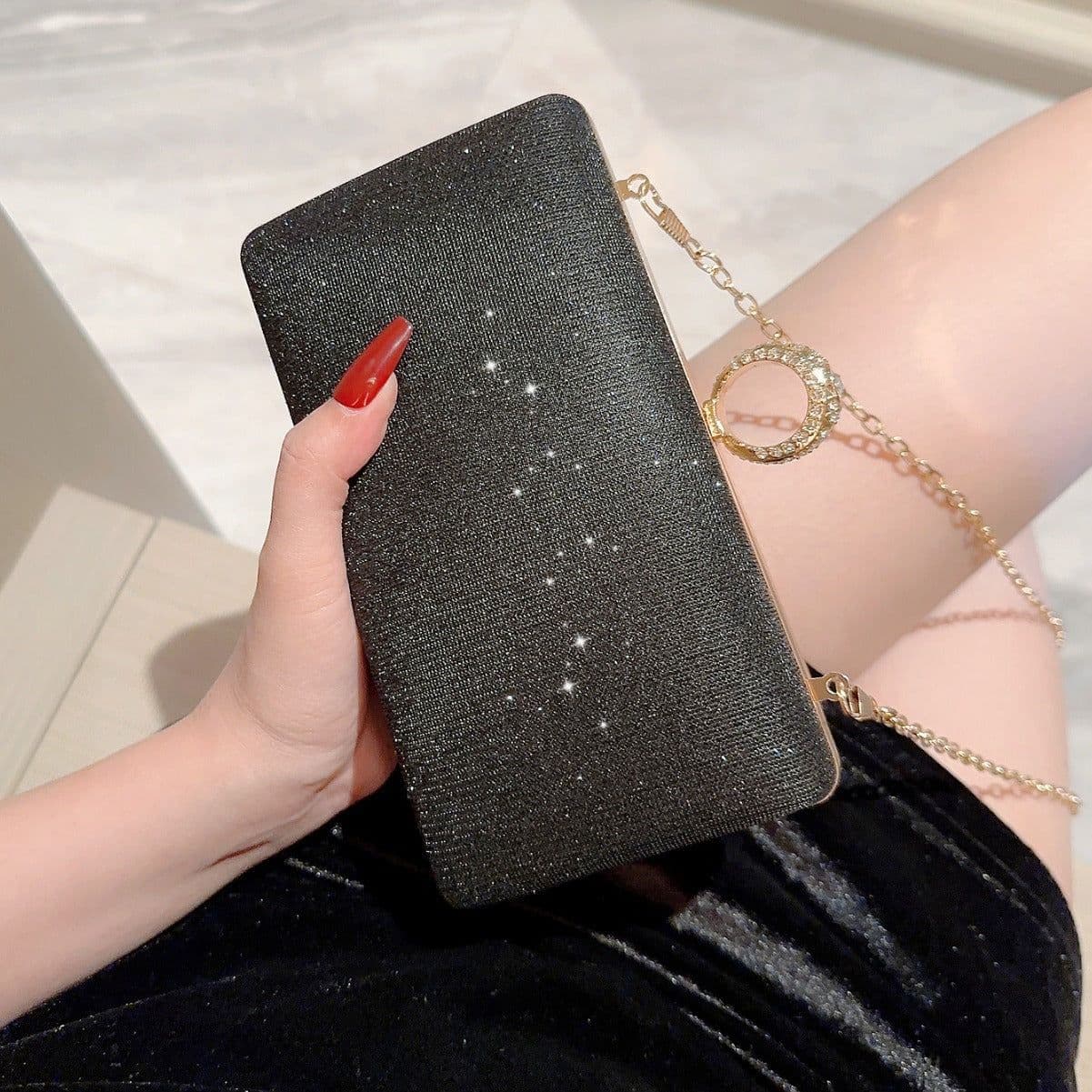 image-Fashion Rhinestone Ring Shiny Wallet