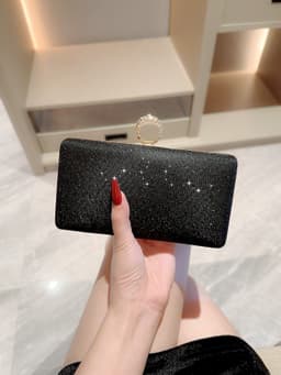 image-Fashion Rhinestone Ring Shiny Wallet