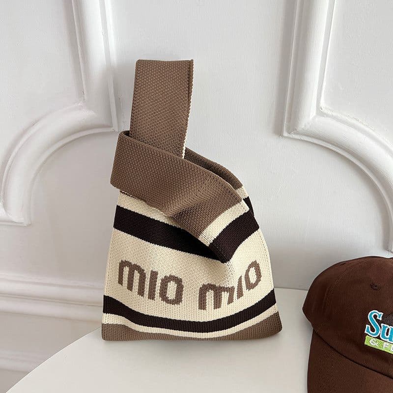 image-Atmosphere Striped Contrast Color Polka Dot Handbag For Women