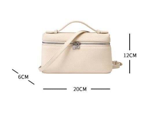 image-Women's First Layer Cowhide Portable Box Messenger Bag