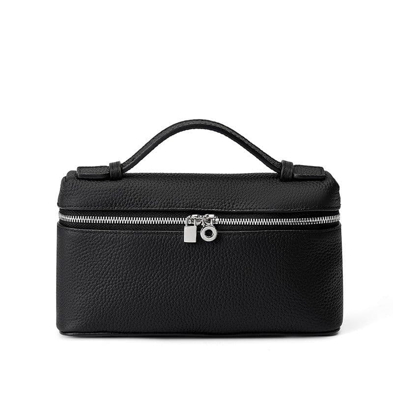 image-Women's First Layer Cowhide Portable Box Messenger Bag