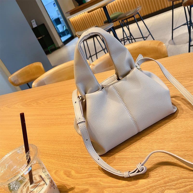 image-Solid Color Lunch Box European And American Fashion Portable Shoulder Messenger Bag