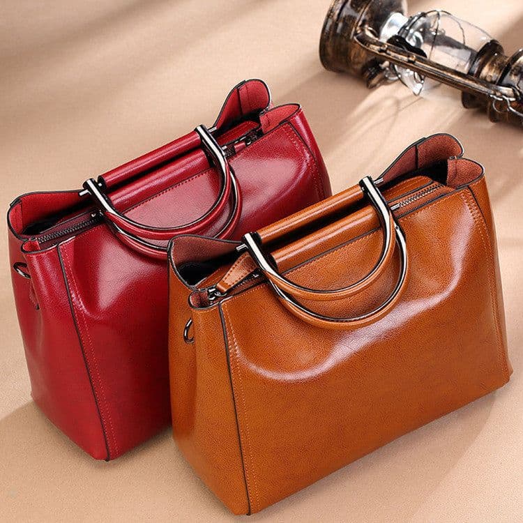 image-Women's Real Cowhide Multifunctional Tote