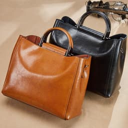 image-Women's Real Cowhide Multifunctional Tote