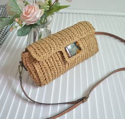 image-Straw Fashion Vintage Leopard Print Crossbody Bag