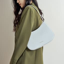 image-Women's Fashion Baguette Leather Bag