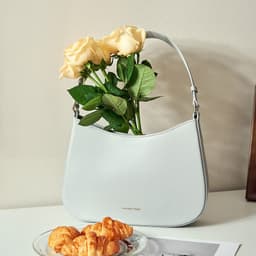 image-Women's Fashion Baguette Leather Bag