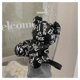 image-Bear Graffiti Bucket Bag Portable Shoulder Messenger Bag For Women