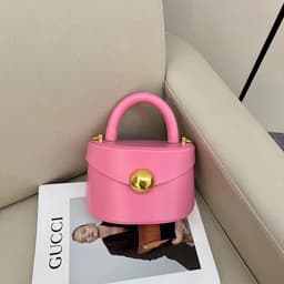 image-Women's Cow Leather Bag Semicircle Box
