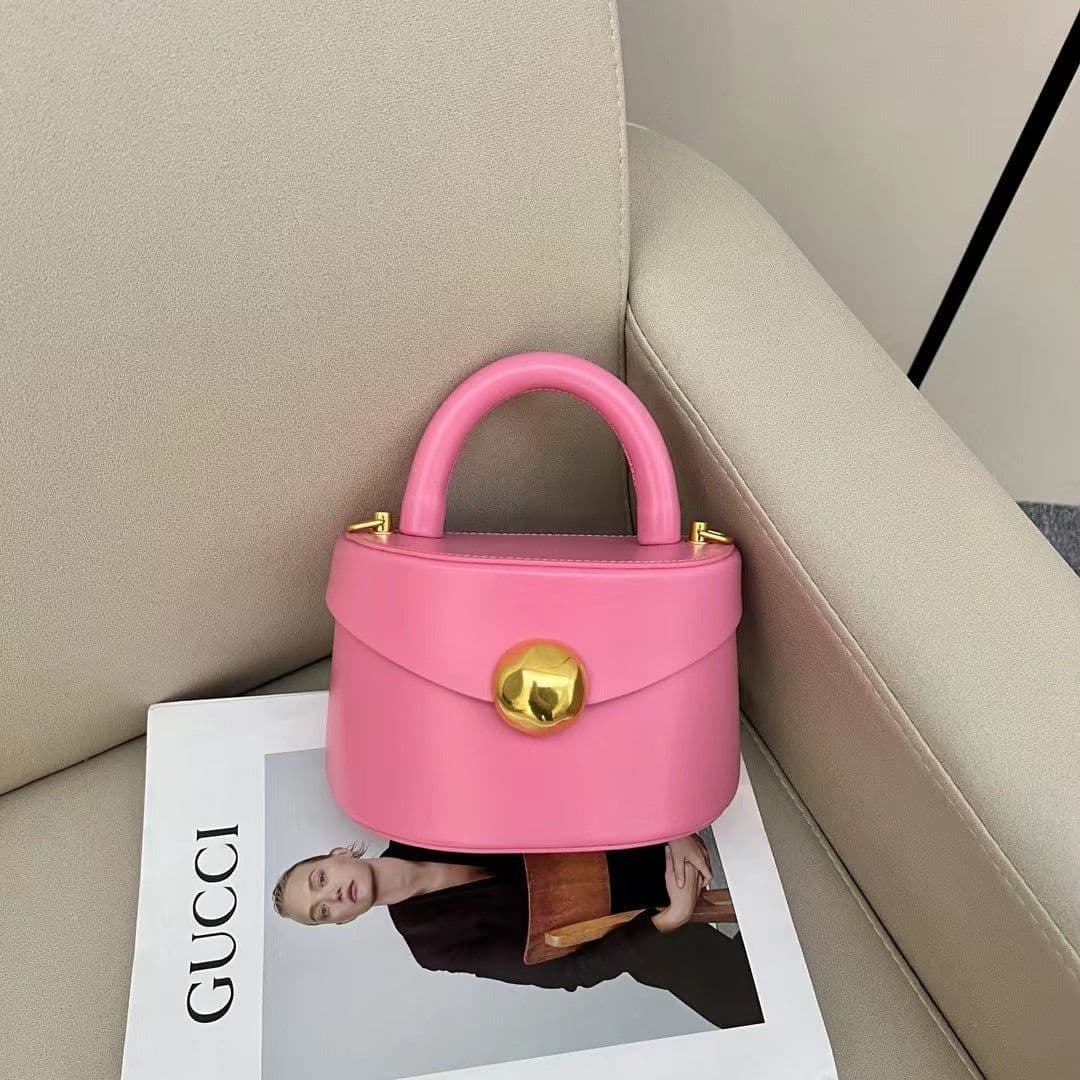 image-Women's Cow Leather Bag Semicircle Box